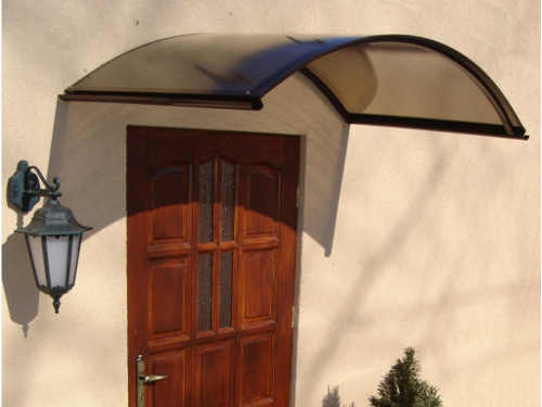 Levná hnědá oblouková vchodová stříška RONDO N 160 x 70 cm